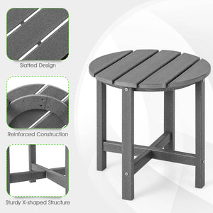 Remain its original color thanks to its sun-protective and colorfast HDPE material<br>Weather-resistant properties make this side table fit the outdoor environment<br>You can put this end table in the bathroom as well because it is waterproof<br>Endow thi