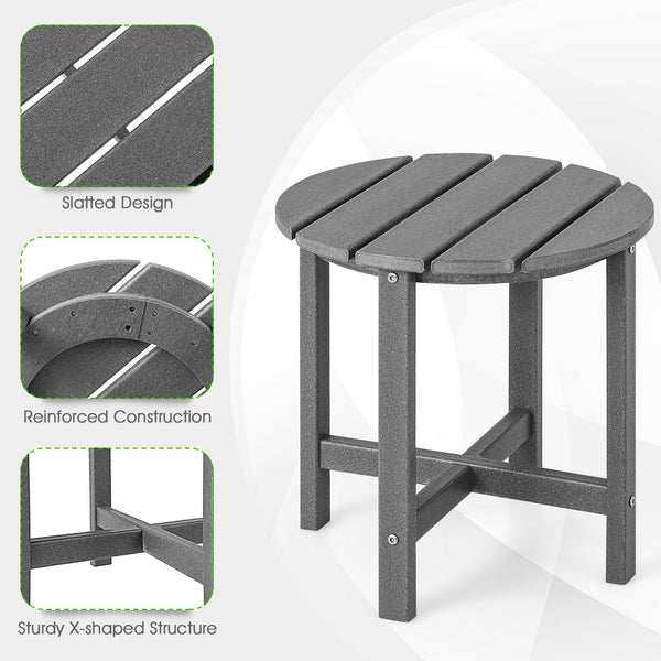 Remain its original color thanks to its sun-protective and colorfast HDPE material<br>Weather-resistant properties make this side table fit the outdoor environment<br>You can put this end table in the bathroom as well because it is waterproof<br>Endow thi