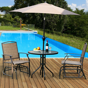 If you want to have a rocking chair to sit on and enjoy sunshine. This rocking chair is a good choice for you. Made of fabric and heavy iron construction  it is sturdy and durable to serve you for long time. Â  Â  The slightly sloping back and armrest wil