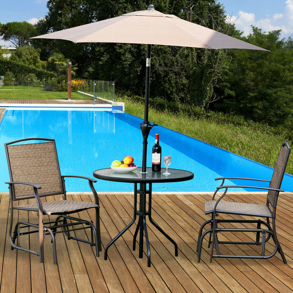 If you want to have a rocking chair to sit on and enjoy sunshine. This rocking chair is a good choice for you. Made of fabric and heavy iron construction  it is sturdy and durable to serve you for long time. Â  Â  The slightly sloping back and armrest wil