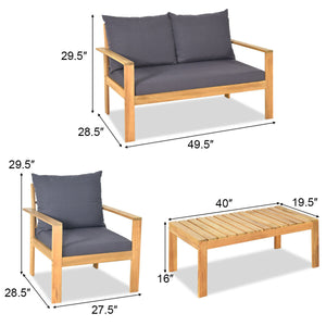Made of solid acacia wood with FSC certification  superior durable<br>Thick and cozy cushion provides ultimate comfortable<br>Detachable cushions and waterproof for outdoor use<br>Freely DIY the furnish  for an optimal new look<br>Spend time with your fam