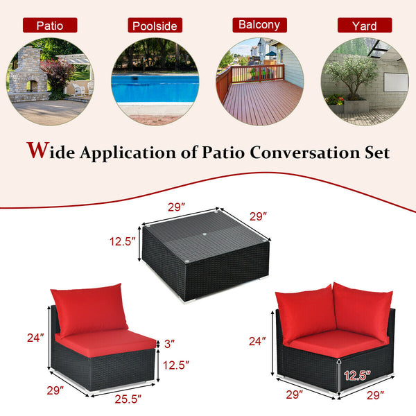 Free combination of sectional sofa as per your needs<br>Solid structure with L shape aluminum feet<br>Exquisite PE wicker frame adds unique charm<br>Comfortable sofa set with thick cushions and soft pillows<br>The cover of seat cushion is removable and wa
