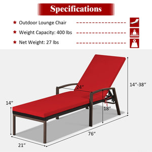 Sturdy steel construction for sturdiness and long lifespan<br>Durable and weather-resistant rattan is suitable for outdoor use<br>Backrest with 5 adjustable positions for an optimal experience<br>Handles on both sides offer extra support to your arms<br>M