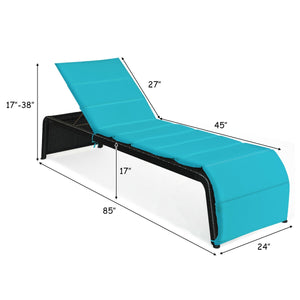 Tightly hand-woven rattan can withstand the moderate change in weather <br>The heavy-duty steel frame ensures the sturdiness of the chaise lounge <br>Adjustable backboard with five different positions <br>Soft and thick cushion for comfortable seating <br