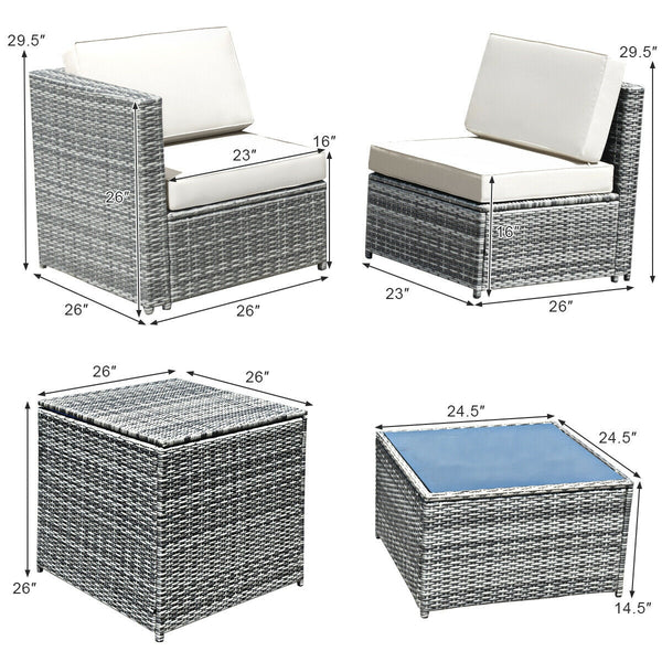 Including 6 sofas  1 storage box  1 coffee table  6 seat cushions and 6 back cushions <br>Sturdy iron frame and premium rattan for better durability <br>Large load-bearing capacity-- 360 lbs for each sofa and 110 lbs for coffee table <br>A storage box as 
