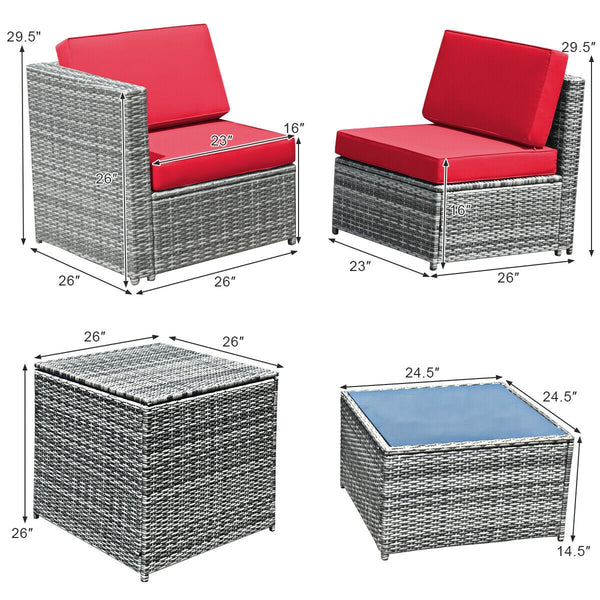 Including 6 sofas  1 storage box  1 coffee table  6 seat cushions and 6 back cushions <br>Sturdy iron frame and premium rattan for better durability <br>Large load-bearing capacity-- 360 lbs for each sofa and 110 lbs for coffee table <br>A storage box as 