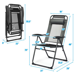 This foldable sling chair is ergonomically designed with an adjustable backrest in seven tilting positions for reading mode  relaxing mode and sleeping mode. Â  Made of steel frame and oxford fabric  this foldable sling chair can hold up to 300 lbs. And t