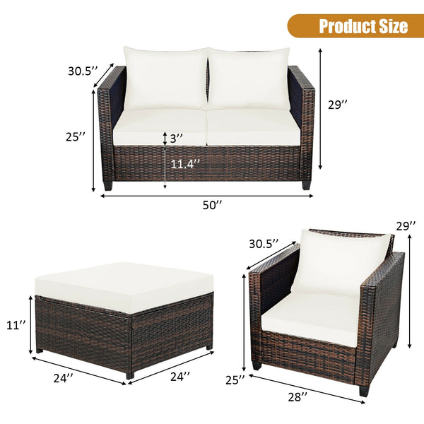 Durable and weather-resistant material can be used for a long time<br>Sturdy frame ensures strong stability and large bearing capacity<br>Removable cushion cover with zipper makes it convenient to clean<br>Soft sponge cushions and pillows provide more com