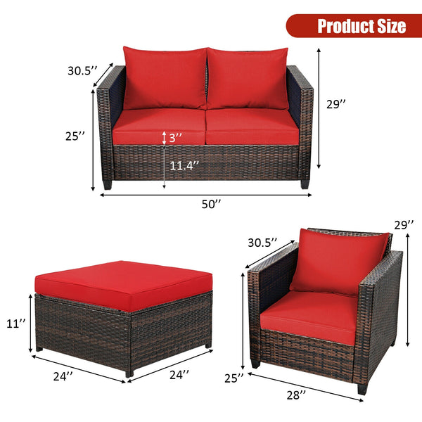 Durable and weather-resistant material can be used for a long time<br>Sturdy frame ensures strong stability and large bearing capacity<br>Removable cushion cover with zipper makes it convenient to clean<br>Soft sponge cushions and pillows provide more com