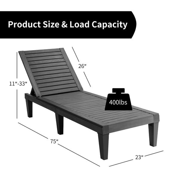Sturdy construction and 6 reinforced legs offer strong support<br>Adjustable backrest with 5 positions can meet your different needs<br>Simple and stylish style can well match with other outdoor furniture<br>The hollowed-out design helps to ventilate and 