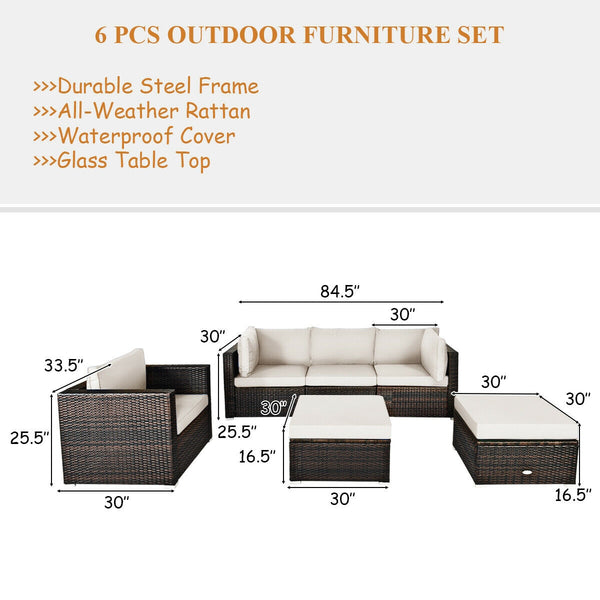 Durable rattan and sturdy steel materials are used to ensure a long lifespan <br>Thick and soft cushions for comfortable (pillows not included) <br>Removable and washable cushion cover with zipper <br>Free and flexible combination to meet your different n