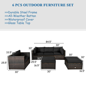 Durable rattan and sturdy steel materials are used to ensure a long lifespan <br>Thick and soft cushions for comfortable (pillows not included) <br>Removable and washable cushion cover with zipper <br>Free and flexible combination to meet your different n
