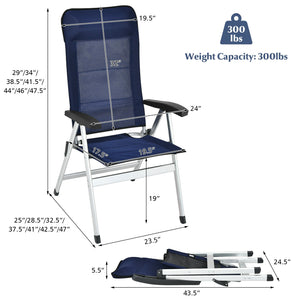 The outdoor chair is designed to provide you great comfort and relaxation. Made of high-quality aluminum and iron  this chair features an outstanding sturdiness and a strong weight-bearing capacity of 300lbs. Â  The chair has 7 levels of the adjustable ba