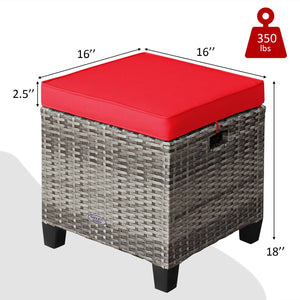Â Can be used as additional seats with comfortable seat cushions<br>Â Ropes for keeping seat cushions with ottomans tightly<br>Â Serves as footstools for combining with other outdoor furniture<br>Â Waterproof and removable cushion covers for easy maintena
