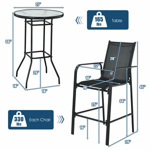 High quality tempered glass tabletop is studier and safer to use Water-wave surface adds a touch of elegance to your outdoors Breathable fabric for cool sitting experience even in the hot summer Brings ultimate comfort with comfortable armrests and footre