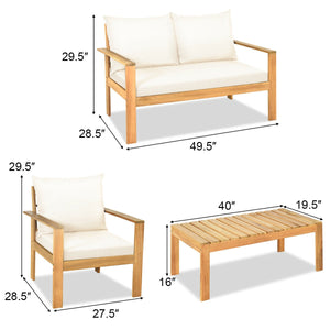 Made of solid acacia wood with FSC certification  superior durable<br>Thick and cozy cushion provides ultimate comfortable<br>Detachable cushions and waterproof for outdoor use<br>Freely DIY the furnish  for an optimal new look<br>Spend time with your fam