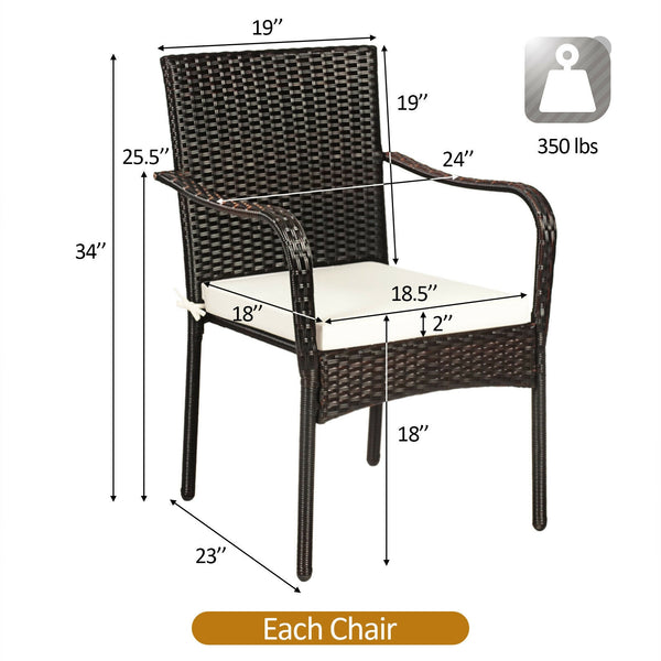 These stacking chairs are a great addition to different outdoor places  such as poolside  garden  backyard and patio  etc. Â  Are you bothered to find a comfortable outdoor furniture set? These set of 4 outdoor rattan dining chairs are the perfect solutio
