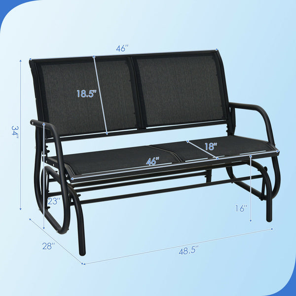 Made of solid steel which is rust-proof and waterproof for longer use <br>Breathable and durable fabric for comfortable seating experience <br>Smooth and gentle gliding system to make you relax <br>Can be placed on the ground steadily with stable base <br