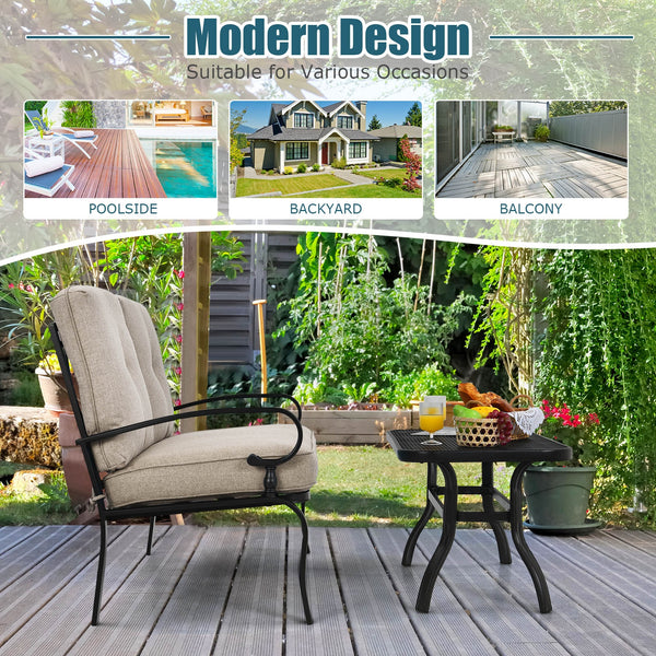 This premium outdoor patio conversation bench set will be a good choice for you. Â  This 2-Piece patio loveseat set includes 1 loveseat  1 coffee table  1 seat cushion and 2 back cushions  which is a great choice for your indoor and outdoor environment. Y