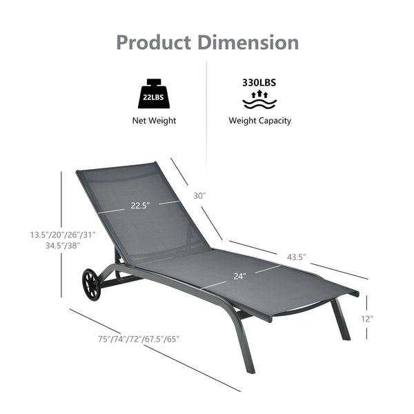 Heavy duty steel frame with anti-rust surface for steady performance Non-slip foot pads for additional stability and floor protection Avoid stuffiness with breathable and fast-drying fabric 6-position adjustable backrest for various demands Suitable for r