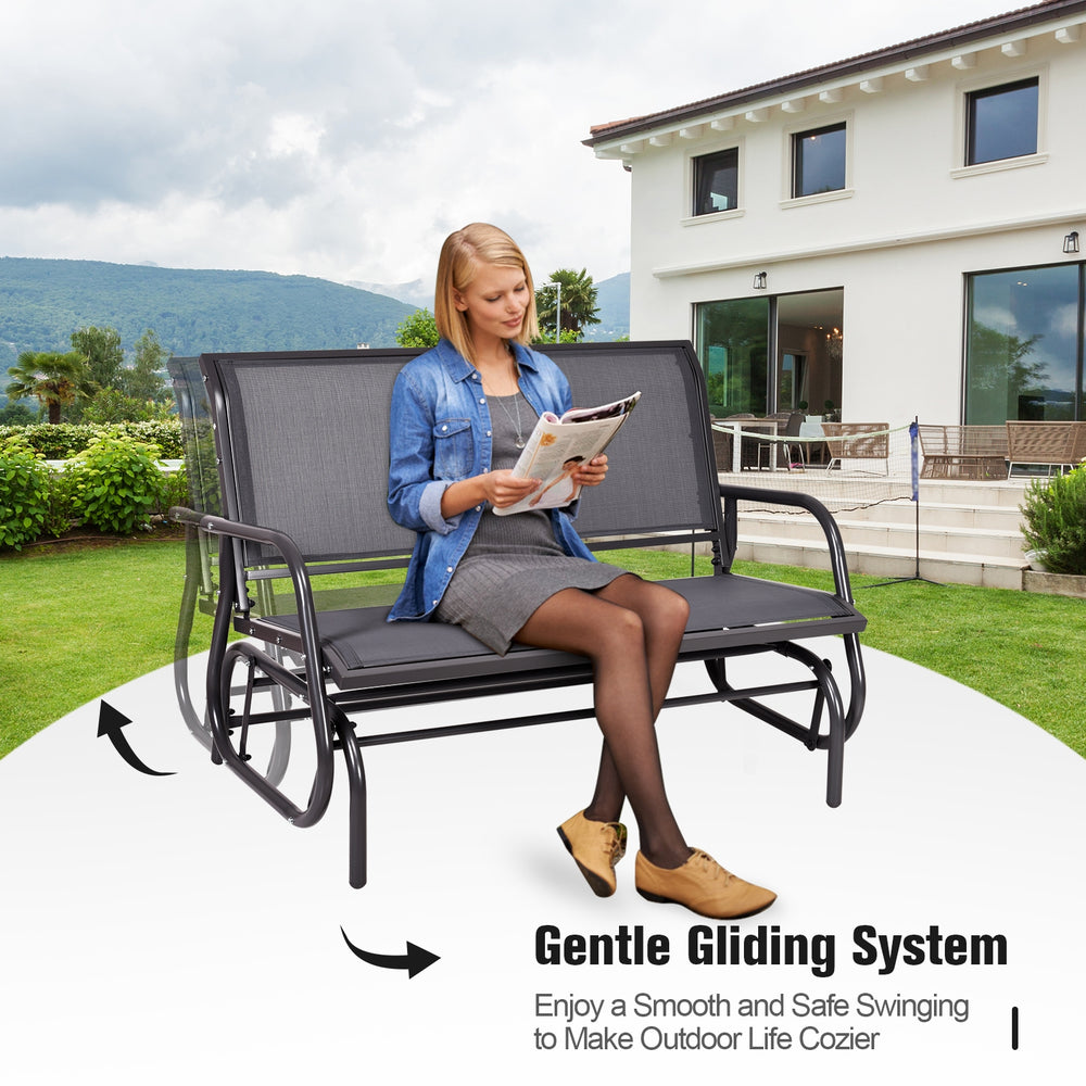 Made of solid steel which is rust-proof and waterproof for longer use <br>Breathable and durable fabric for comfortable seating experience <br>Smooth and gentle gliding system to make you relax <br>Can be placed on the ground steadily with stable base <br
