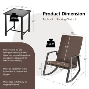 Made of high quality PE rattan and rustproof steel frame  this patio furniture set ensures long-lasting use and requires simple maintenance. Â  Comes with a breathable seat cushion with straps  you can fix or remove it easily. It is worth mentioning that 