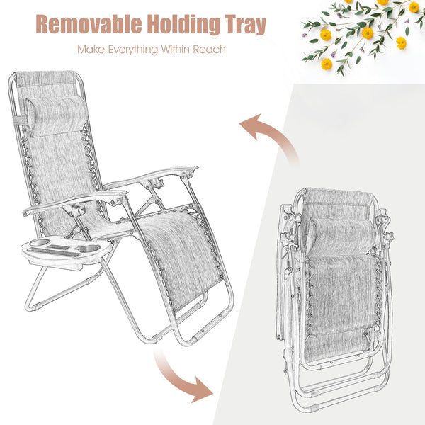 Strong double bungee ropes and rustproof frame ensure a long-time use <br>Adjustable padded pillow for both headrest and lumbar support <br>Add extra stability with reinforced triangular structure and non-slip foot pads <br>Designed with a locking system 
