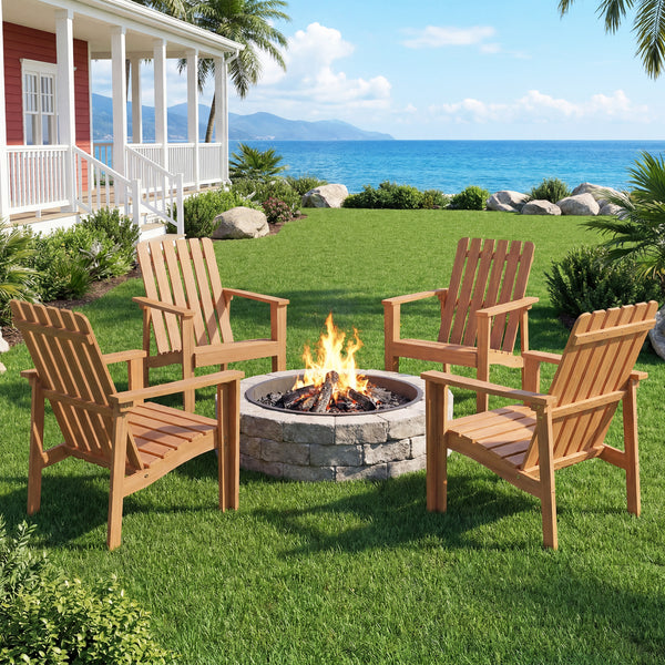 Built for dependable outdoor use with solid acacia wood<br>Strong construction holds up to 400 lbs with stability<br>Curved seat for comfort during longer outdoor lounging<br>Angled backrest eases sitting with better body support<br>Wide armrests for adde
