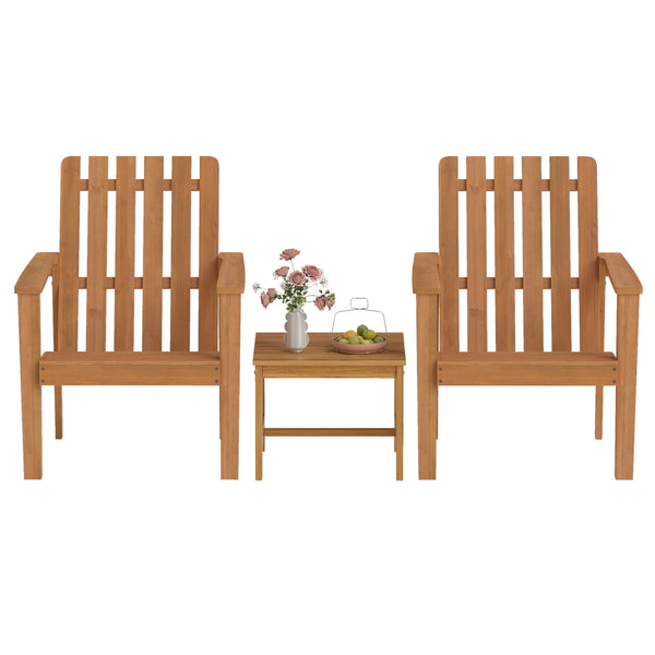 Built for dependable outdoor use with solid acacia wood<br>Strong construction holds up to 400 lbs with stability<br>Curved seat for comfort during longer outdoor lounging<br>Angled backrest eases sitting with better body support<br>Wide armrests for adde