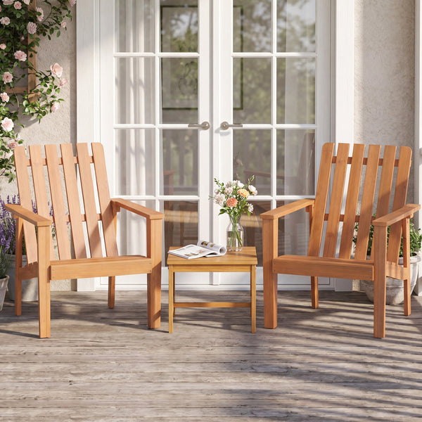 Built for dependable outdoor use with solid acacia wood<br>Strong construction holds up to 400 lbs with stability<br>Curved seat for comfort during longer outdoor lounging<br>Angled backrest eases sitting with better body support<br>Wide armrests for adde