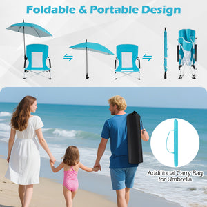 Silver-coated polyester fabric provides UPF50+ sun protection<br>Flex shaft on the pole allows for 360Â° adjustable tilt<br>Adjustable parasol features 360Â° rotation through the press button<br>Cross-shaped metal support frame offers strong stability<br>