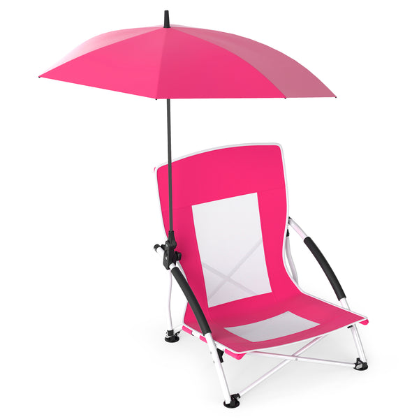 Silver-coated polyester fabric provides UPF50+ sun protection<br>Flex shaft on the pole allows for 360Â° adjustable tilt<br>Adjustable parasol features 360Â° rotation through the press button<br>Cross-shaped metal support frame offers strong stability<br>