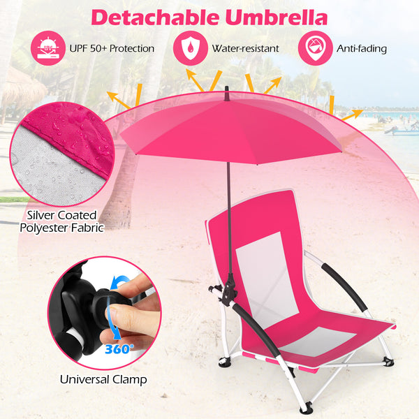 Silver-coated polyester fabric provides UPF50+ sun protection<br>Flex shaft on the pole allows for 360Â° adjustable tilt<br>Adjustable parasol features 360Â° rotation through the press button<br>Cross-shaped metal support frame offers strong stability<br>