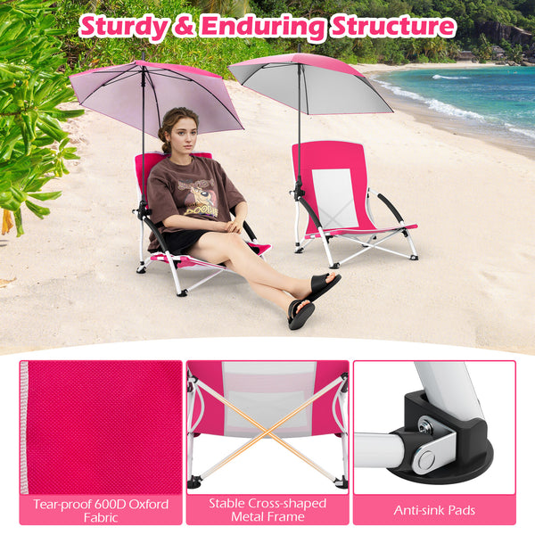 Silver-coated polyester fabric provides UPF50+ sun protection<br>Flex shaft on the pole allows for 360Â° adjustable tilt<br>Adjustable parasol features 360Â° rotation through the press button<br>Cross-shaped metal support frame offers strong stability<br>