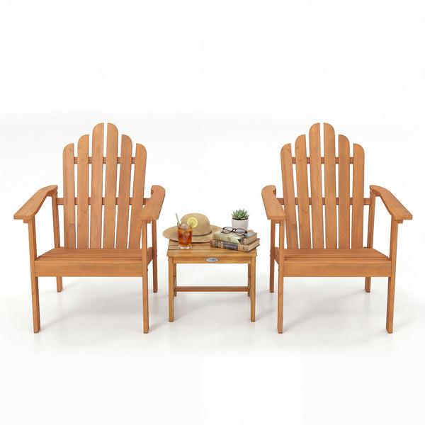 Built for dependable outdoor use with solid acacia wood<br>Strong construction holds up to 400 lbs with stability<br>Sloped seat for comfort during longer outdoor lounging<br>Angled backrest eases sitting with better body support<br>Wide armrests for adde