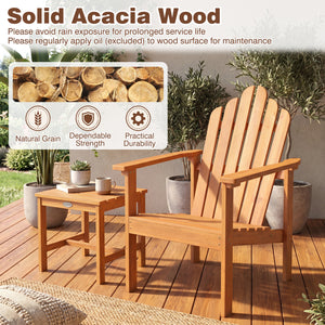 Built for dependable outdoor use with solid acacia wood<br>Strong construction holds up to 400 lbs with stability<br>Sloped seat for comfort during longer outdoor lounging<br>Angled backrest eases sitting with better body support<br>Wide armrests for adde