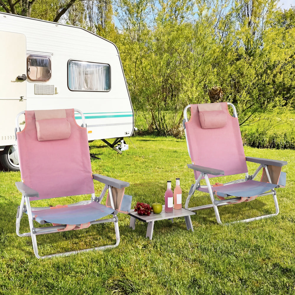 5-position adjustable backrest for reading  sunbathing and napping<br>Ergonomic padded head pillow and widened armrests for neck support<br>Stable triangular structure with reinforced metal crossbars for safety<br>Premium waterproof and tear-resistant PVC