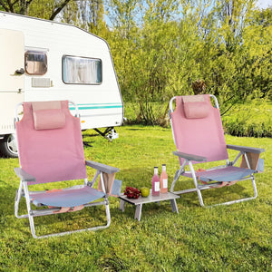 5-position adjustable backrest for reading  sunbathing and napping<br>Ergonomic padded head pillow and widened armrests for neck support<br>Stable triangular structure with reinforced metal crossbars for safety<br>Premium waterproof and tear-resistant PVC