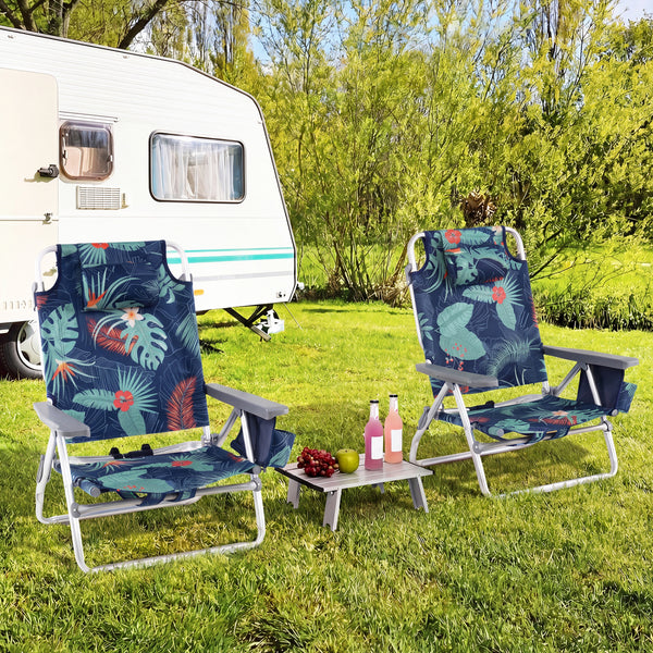 5-position adjustable backrest for reading  sunbathing and napping<br>Ergonomic padded head pillow and widened armrests for neck support<br>Stable triangular structure with reinforced metal crossbars for safety<br>Premium waterproof and tear-resistant PVC