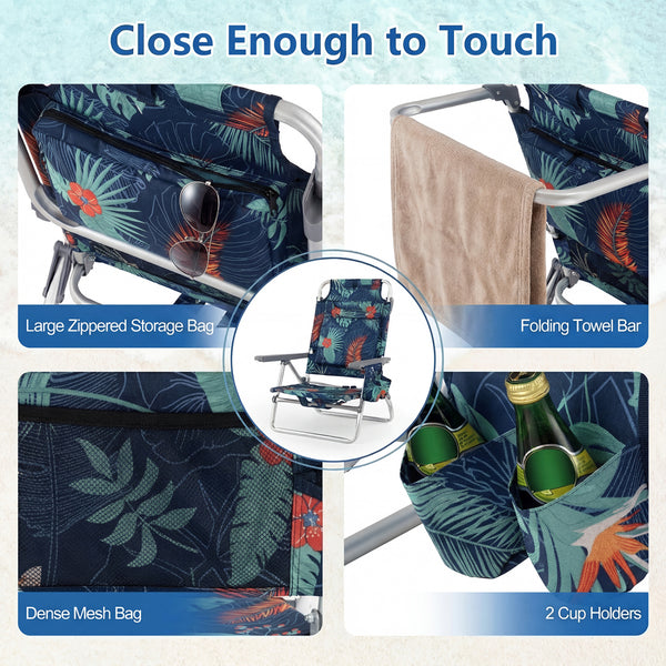 5-position adjustable backrest for reading  sunbathing and napping<br>Ergonomic padded head pillow and widened armrests for neck support<br>Stable triangular structure with reinforced metal crossbars for safety<br>Premium waterproof and tear-resistant PVC
