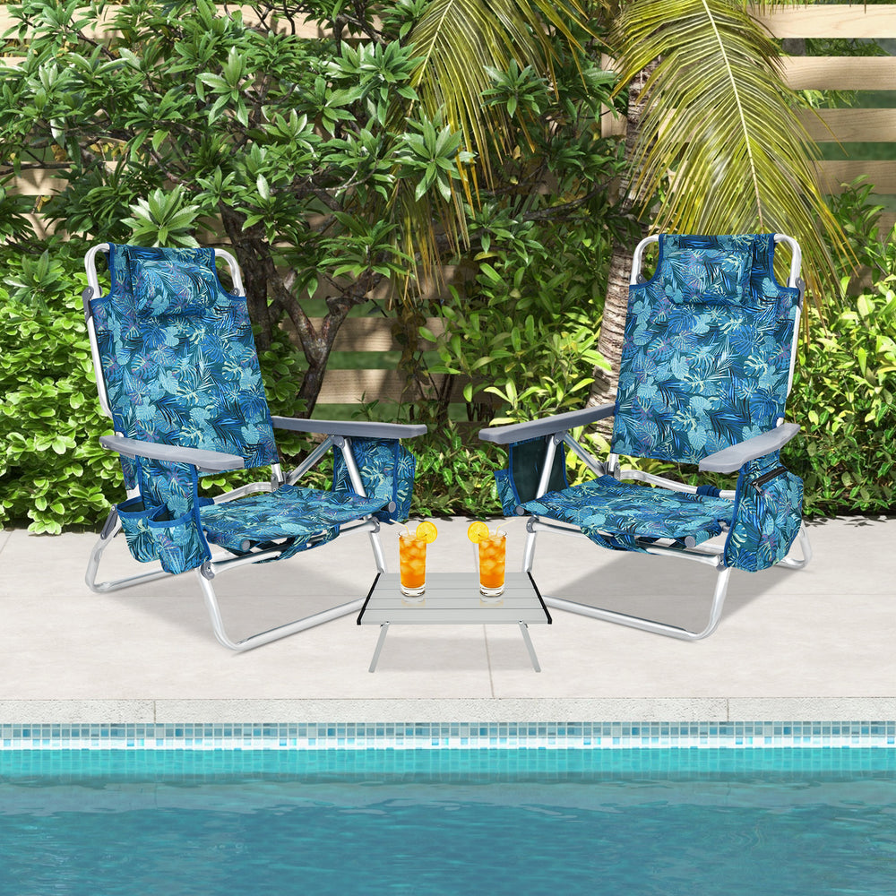 5-position adjustable backrest for reading  sunbathing and napping<br>Ergonomic padded head pillow and widened armrests for neck support<br>Stable triangular structure with reinforced metal crossbars for safety<br>Premium waterproof and tear-resistant PVC