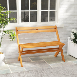 Solid acacia wood for high hardness and natural beauty<br>Hold up to 800 lbs for stable and reliable support<br>X-shaped structure  back reinforcement and robust crossbars for extra stability<br>Comfortable seating for 2 makes it ideal for relaxing togeth