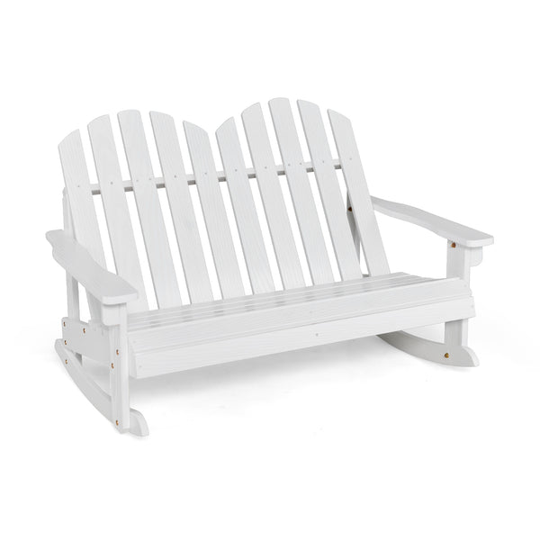 ASTM and CPSIA certificated for safer use. <br>Fitted with reinforced structure which can hold 220lbs of weight.<br>Nice rocking chair for outdoor places  such as backyard  poolside  yard.<br>Made from natural fir wood for weather resistant.<br>30Â° tilt 