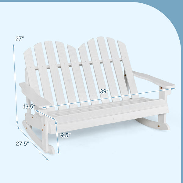 ASTM and CPSIA certificated for safer use. <br>Fitted with reinforced structure which can hold 220lbs of weight.<br>Nice rocking chair for outdoor places  such as backyard  poolside  yard.<br>Made from natural fir wood for weather resistant.<br>30Â° tilt 