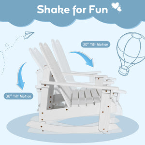 ASTM and CPSIA certificated for safer use. <br>Fitted with reinforced structure which can hold 220lbs of weight.<br>Nice rocking chair for outdoor places  such as backyard  poolside  yard.<br>Made from natural fir wood for weather resistant.<br>30Â° tilt 