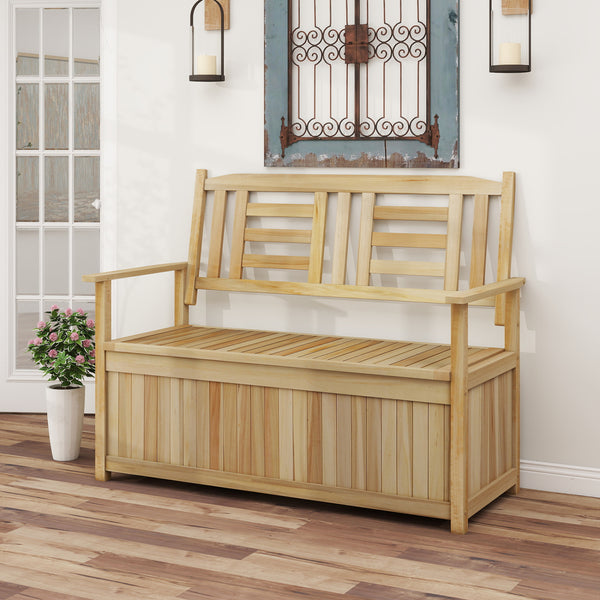 49 Gal large storage capacity to keep your essentials within reach <br>Perfect for holding outdoor cushions  garden tools and pool supplies <br>2-Person garden benchÂ with 45 inches long seating area <br>Ensure comfortable seating experience with inclined
