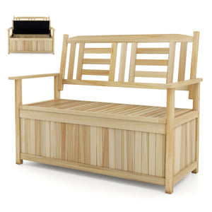 49 Gal large storage capacity to keep your essentials within reach <br>Perfect for holding outdoor cushions  garden tools and pool supplies <br>2-Person garden benchÂ with 45 inches long seating area <br>Ensure comfortable seating experience with inclined