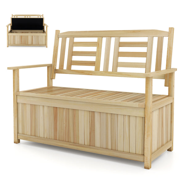 49 Gal large storage capacity to keep your essentials within reach <br>Perfect for holding outdoor cushions  garden tools and pool supplies <br>2-Person garden benchÂ with 45 inches long seating area <br>Ensure comfortable seating experience with inclined