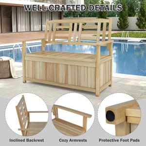 49 Gal large storage capacity to keep your essentials within reach <br>Perfect for holding outdoor cushions  garden tools and pool supplies <br>2-Person garden benchÂ with 45 inches long seating area <br>Ensure comfortable seating experience with inclined