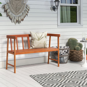 Solid eucalyptus wood for 800 lbs strong bearing capacity<br>Provide you with a smooth touch with burr-free surface<br>Make the seating area more stable thanks to the reinforced crossbar<br>Boast a large space for 2 people to sit together<br>Wrap-around a